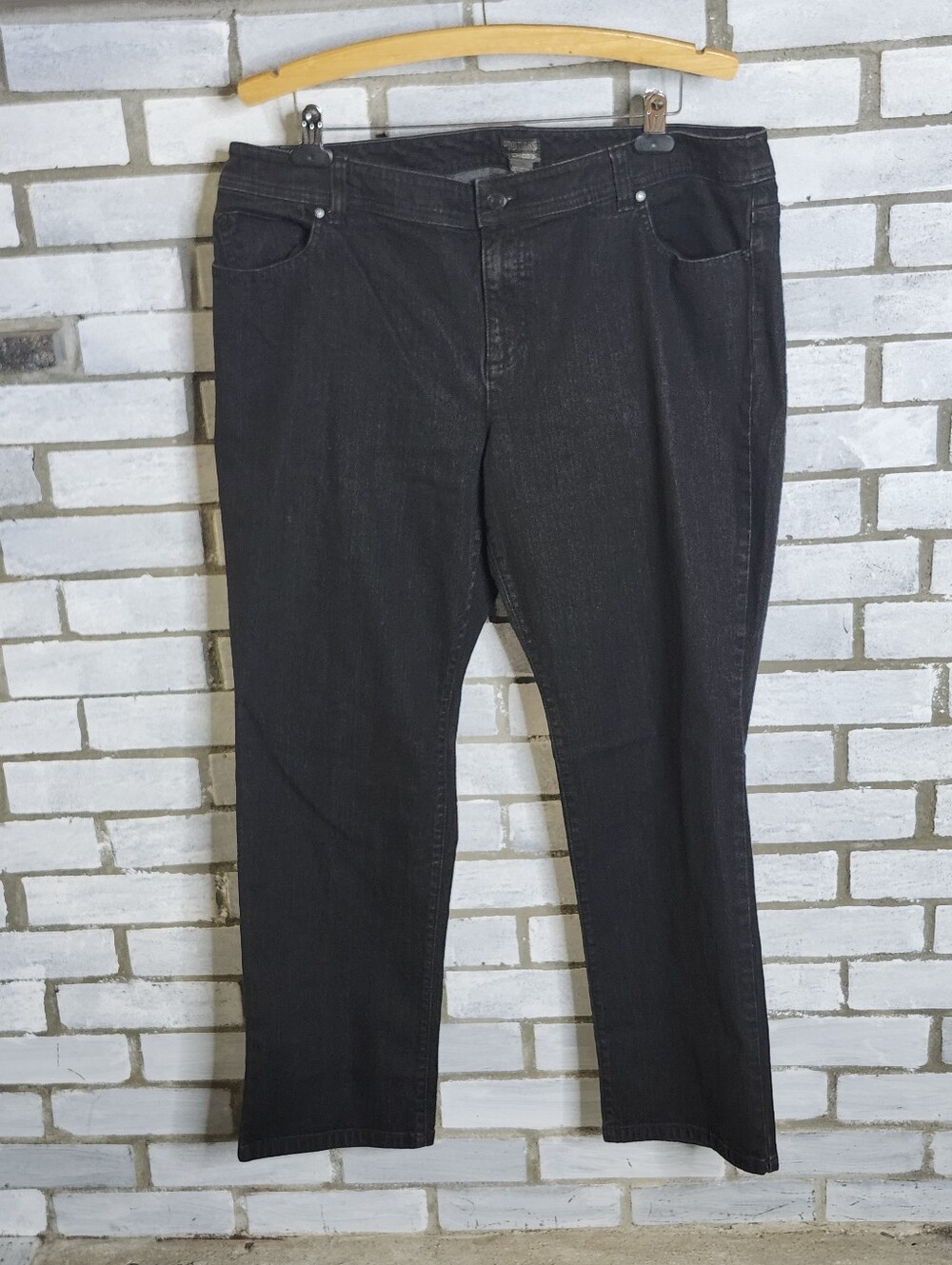 • Additions By Chico's Women's Mid Rise Straight Leg Denim Jeans 3 Short Black